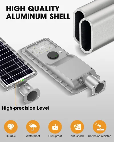Miniatura 5 de Luz solar de seguridad para exteriores, 2800 pies cuadrados luz de inundación LED súper brillante con sensor de movimiento, IP67 impermeable