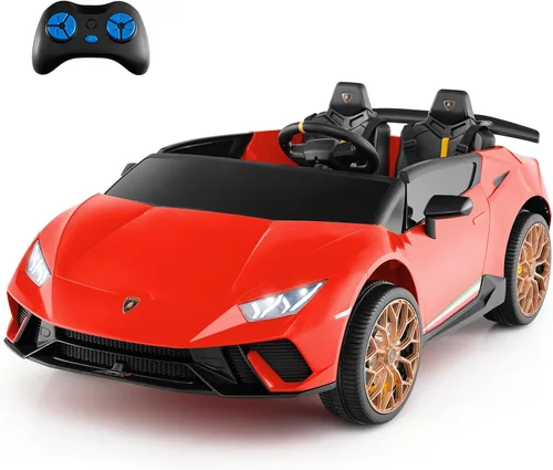 Miniatura 10 de Costzon Lamborghini con licencia. Auto de batería de 24V y 4WD de 2 plazas para niños con control remoto, vehículos eléctricos con luces LED
