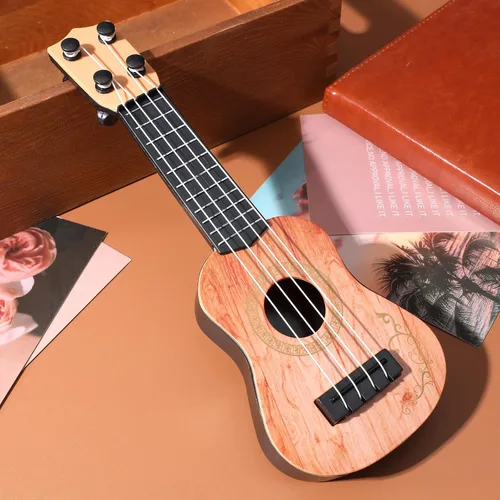 Miniatura 9 de Toddmomy Mini ukelele de juguete para niños de 9.84 pulgadas pequeño modelo de guitarra de plástico instrumento musical juguete educativo