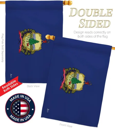 Miniatura 3 de Americana Home & Garden HS140546-BO-02 Vermont Americana States Juego de banderas verticales decorativas para la casa, 28.0 x 40.0 in con mástil