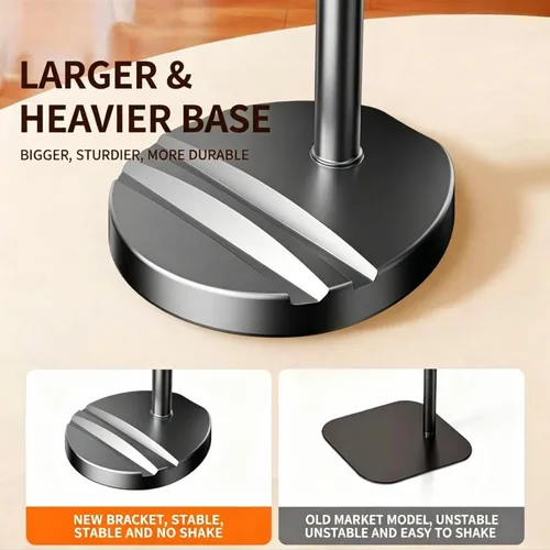 Miniatura 3 de Soporte de altura ajustable para teléfono y tableta, soporte doble para dispositivos con rotación de 360°, base antideslizante resistente