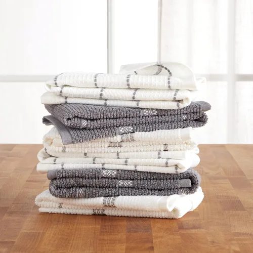 Miniatura 9 de Martha Stewart Modern Waffle - Juego de 6 toallas de cocina de gofres, color gris, 16 x 28 pulgadas