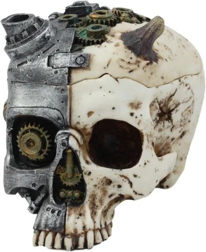 Miniatura 2 de ATL Steampunk Demon Cyborg GEARWORK - Joyero pintado con calavera