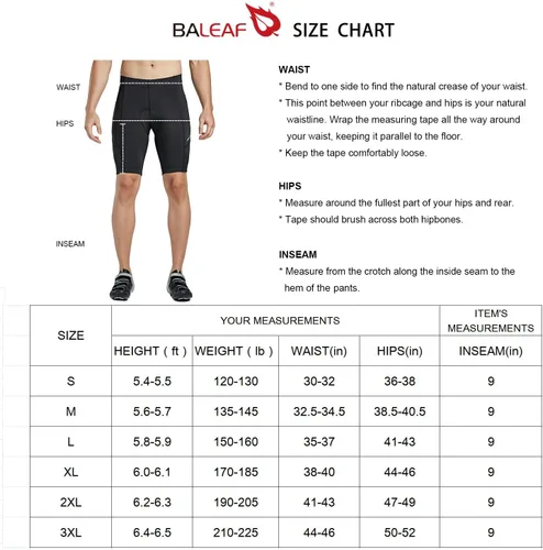 Miniatura 7 de BALEAF Pantalones cortos de ciclismo acolchados para hombre, mallas de ciclismo de carretera MTB accesorios bolsillos UPF 50+