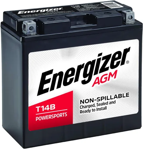 Energizer T14B AGM para motocicleta, batería de 12V, 210 amperios de arranque en frío y 12 Ahr. Reemplaza: YT14B-4 y otros