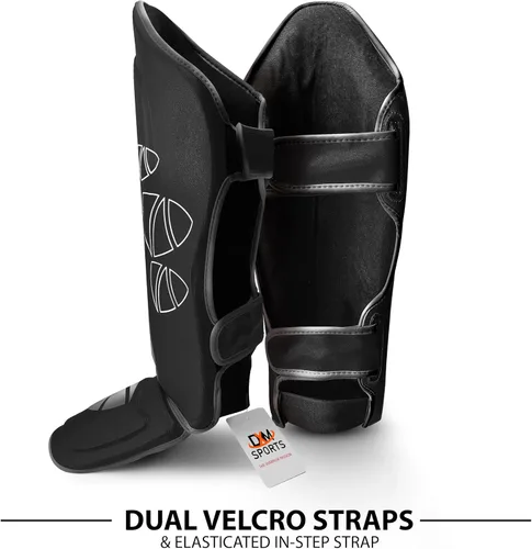 Miniatura 3 de DXM SPORTS Espinilleras de artes marciales kickboxing con protección en el empeine para Muay Thai, boxeo, artes marciales, karate, taekwondo