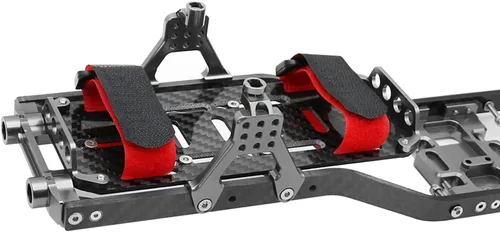 Miniatura 6 de 1/10 RC Crawler Viga de fibra de carbono de 0.157 in CNC de metal chasis de coche Kit de cuerpo piezas para Axial SCX10 II Rock Off Road Truck Dorado