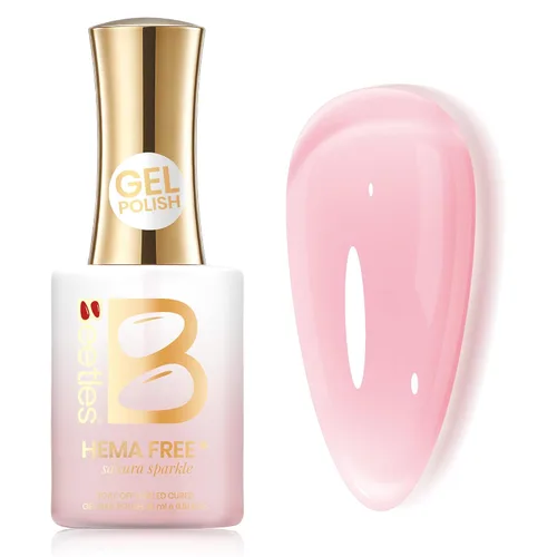 Miniatura 30 de Beetles - Esmalte de uñas en gel perla, 0.5 onzas (15 ml), con nubes arremolinadas, blanco perla brillante, perlas nacaradas iridescentes, manicura