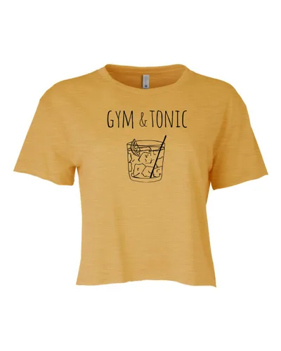 Miniatura 16 de I Wonder If Bourbon Thinks About Me Too, Cute Women's Screen Printed Crop Tee, Shirts With Sayings, Heather Gray or Gold (L, Gold)