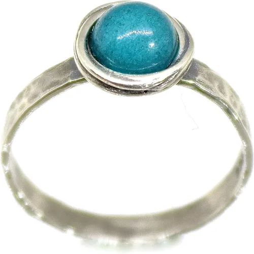 Miniatura 9 de Anillo de plata de ley con piedras preciosas para mujer, anillo apilable de piedra martillada, anillo de piedra natal