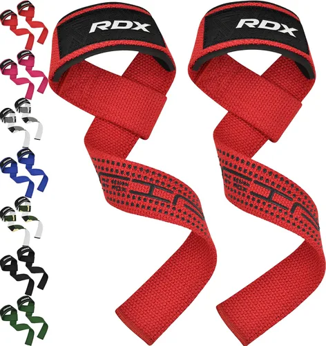 Miniatura 14 de RDX - Correas de elevación para levantamiento de pesas – Correa de muñeca de gimnasio resistente 100% algodón con acolchado de neopreno de 5 mm
