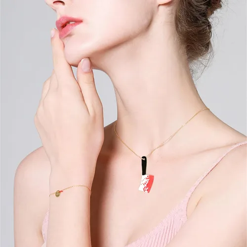 Miniatura 7 de 20 dijes de cuchillos falsos de Halloween, mini cuchillo acrílico de terror, cuentas colgantes para hacer joyas, aretes, pulseras, collares