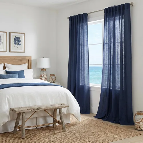 Miniatura 5 de Cortinas azul marino de 90 pulgadas de largo, cortinas azules para sala de estar, dormitorio, juego de 2 paneles, color azul oscuro índigo, filtro