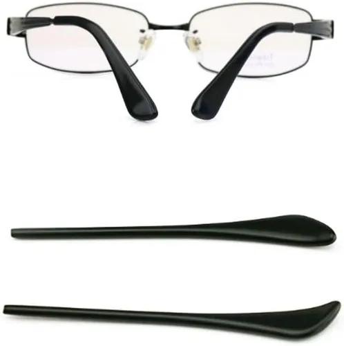 2 pares de puntas de extremo para lentes de sol, calcetines de oreja, tubo, de plástico, cemento, fundas de repuesto cómodo para piernas de metal