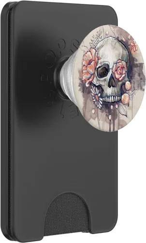 Miniatura 6 de FLORAL FLORAL SKULL BLACK PINK ART PARA TATUAJE NIÑAS MUJERES PopSockets PopGrip: agarre intercambiable para teléfonos y tabletas PopSockets MagSafe