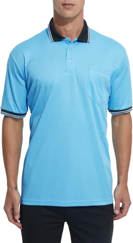 Miniatura 9 de Thapower Camisa de árbitro para hombre, camiseta de árbitro oficial de softbol y béisbol, disfraz de árbitro, manga corta, bolsillo en el pecho
