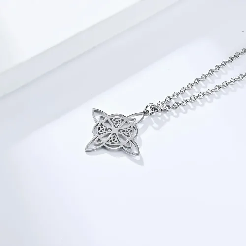 Miniatura 3 de Collar de bruja de acero inoxidable con nudo celta de bruja, collar de nudo celta para mujeres y niñas, collar de nudo celta, collar Wiccan