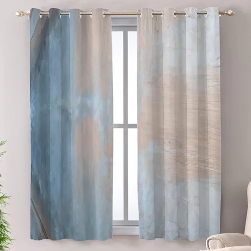 Miniatura 50 de Shrahala Cortinas de nivel de chakras con mandala beige para ventanas de cocina, paneles de cortina de ventana de mandala multicapa de poliéster