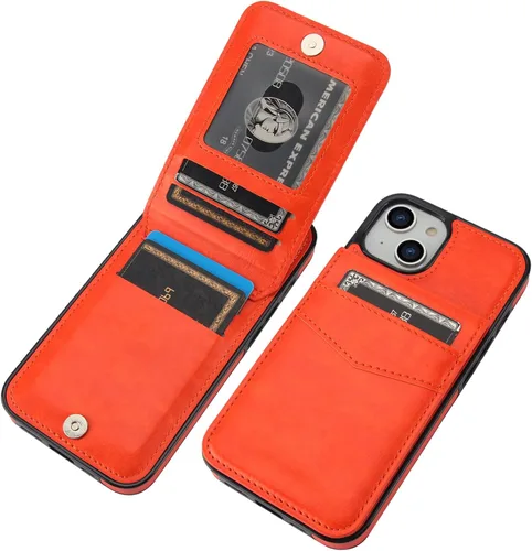 Miniatura 9 de KIHUWEY Compatible con iPhone 14 Funda Cartera con Soporte para Tarjeta de Crédito, Tapa de Cuero Premium con Cierre Magnético Soporte Funda