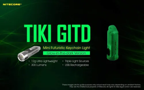 Miniatura 8 de Nitecore TIKI GITD BLUE - Keylight LED recargable - Alto CRI y LED UV - 300 lúmenes