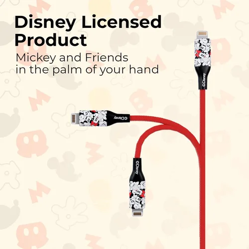 Miniatura 2 de iJoy Disney Minnie Mouse - Cargador de repuesto para iPhone de 6 pies de carga rápida – Cable de carga USB trenzado certificado MFI sincronización