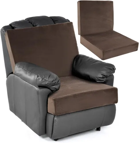 Miniatura 9 de HOMBYS Cojines de espuma para sillas reclinables para ancianos, almohadillas de silla de 4 pulgadas de grosor con soporte de respaldo para silla