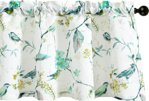 Miniatura 27 de Leeva - Cortinas pequeñas con estampado de pájaros, 24 pulgadas de largo, conjunto de paneles para ventanas, diseño de estampado de pájaros