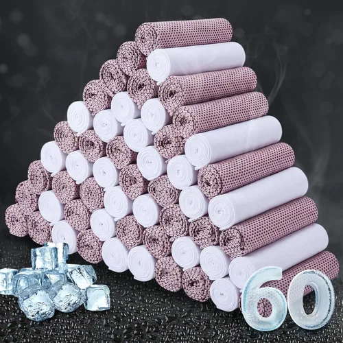 Miniatura 18 de Honoson Toalla de enfriamiento a granel – Toallas frescas para cuello y cara, microfibra transpirable y deportiva para gimnasio, yoga, viajes, Azul