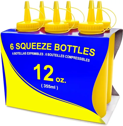 Miniatura 10 de New Star Foodservice 26283 - Botellas exprimibles de plástico, 8 onzas, rojas, paquete de 6