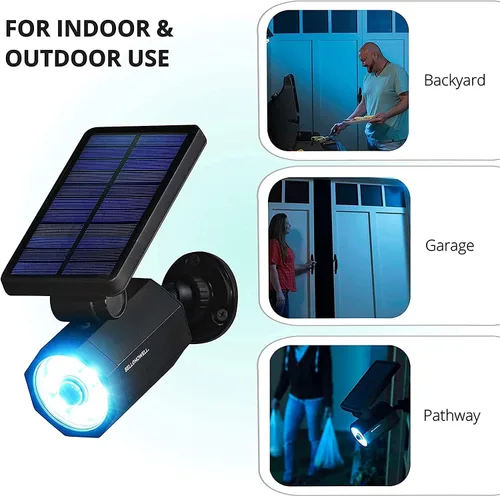 Miniatura 5 de Bell+Howell Bionic Spotlight Deluxe - Luz solar con sensor de movimiento de 25 pies, paneles solares, resistencia al agua contra las heladas, patio