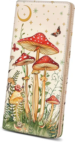 Miniatura 13 de Immaturus Cartera de Mujeres, Carteras de Tarjetas delgadas con bloqueo RFID, Organizador de Tarjeta de Crédito de Cuero PU doble con cremallera