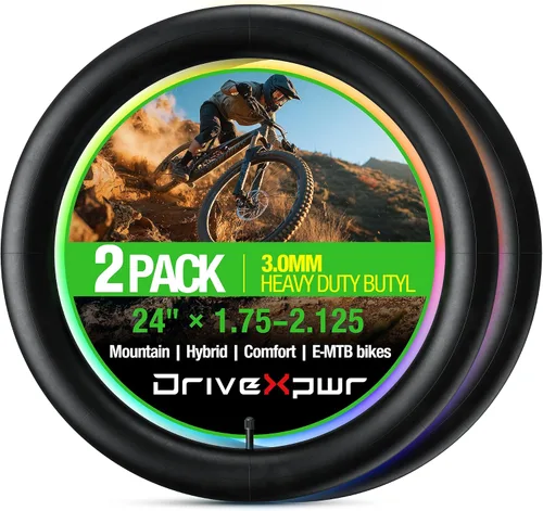 Paquete de 2 tubos de bicicleta resistentes de 14"/16"/18"/20"/ 22"/24"/26"/27.5"/28"/29" x1.75/2.125 pulgadas de grosor, con válvula Schrader AV de