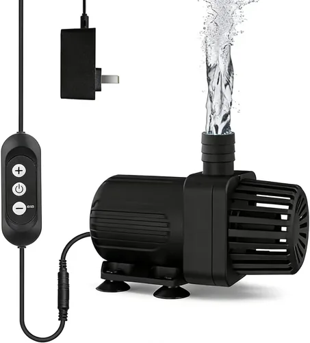 Carefree Fish Bomba sumergible DC 10 W 100 Gph H.Max 7.5 pies de caudal ajustable bomba de agua silenciosa cambio de agua plantas hidropónicas para