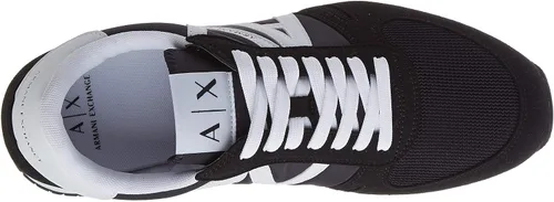 Miniatura 5 de AX ARMANI EXCHANGE Tenis con logo y cordones para hombre, Negro + Blanco