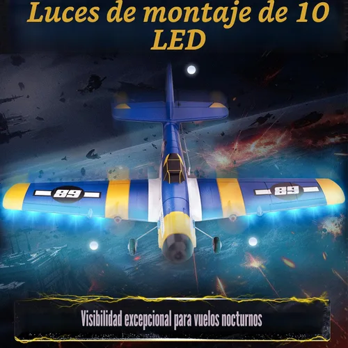 Miniatura 2 de BEZGAR Avión RC HQ089, Drones para niños, avión de control remoto de giroscopio de 6 ejes, helicóptero RC, fácil control para principiantes, Azul