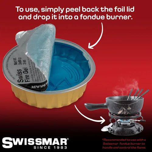 Miniatura 6 de Swissmar Latas de Gel de Fuego - Latas de Combustible para Platos Calentadores y Latas de Combustible de Gel para Fondue, Artículos Esenciales