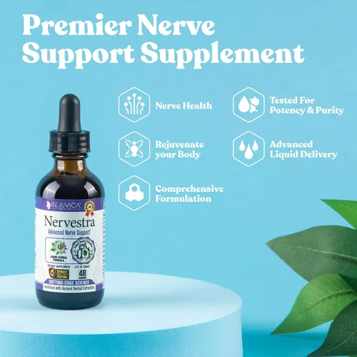 Nervestra Suplemento de apoyo para la salud nerviosa – Fórmula líquida herbaria de rápida absorción – cúrcuma, corteza de sauce blanco, vitaminas B,
