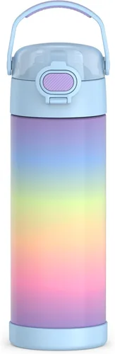 Miniatura 42 de THERMOS FUNTAINER Botella de acero inoxidable con aislamiento al vacío de 16 onzas con tapa ancha de canalón, Rosa Neón