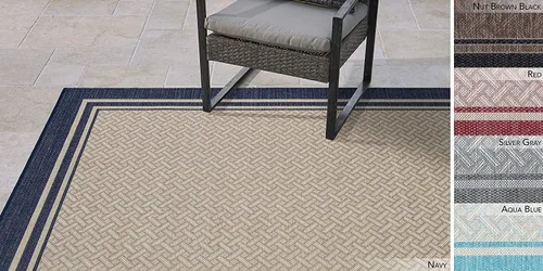 Miniatura 50 de Gertmenian Alfombra de Área Clásica de Tejido Plano para Interiores y Exteriores, Alfombra Resistente a Manchas y Rayos UV, Terraza, Patio, Junto a