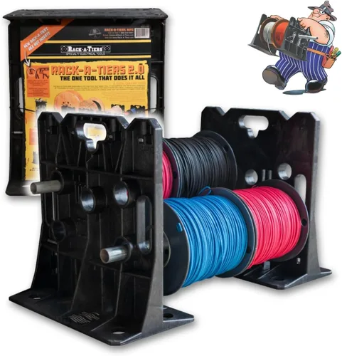 Miniatura 7 de Rack-A-Tiers Dispensador de cables multiusos XL - Galardonado estante de alambre eléctrico, carrito de carrete de alambre (11470)