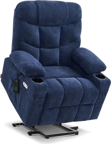 Miniatura 27 de MCombo Silla reclinable Power Lift con reposapiés extendido para personas mayores, tela 7287 (marrón, mediano)