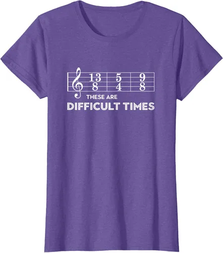 Miniatura 21 de Musician - Camiseta con texto en inglés "These are Difficult Times", talla S