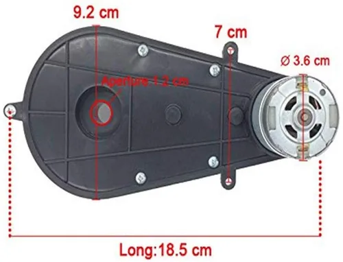 Miniatura 3 de WEELYE Caja de cambios de 24 V 30000 RPM con motor de alto par de torsión de 24 V CC para niños, piezas de SUV, motor eléctrico con caja
