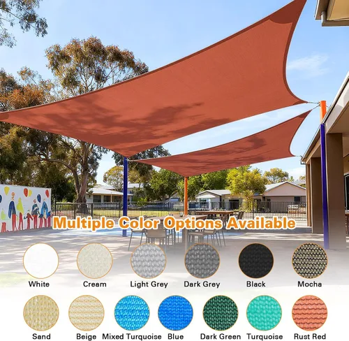 Miniatura 9 de Artpuch Toldo rectangular de 10 x 20 pies, borde curvo, grado comercial de polietileno de alta densidad de 6.53 oz/m², permeable a los rayos UV