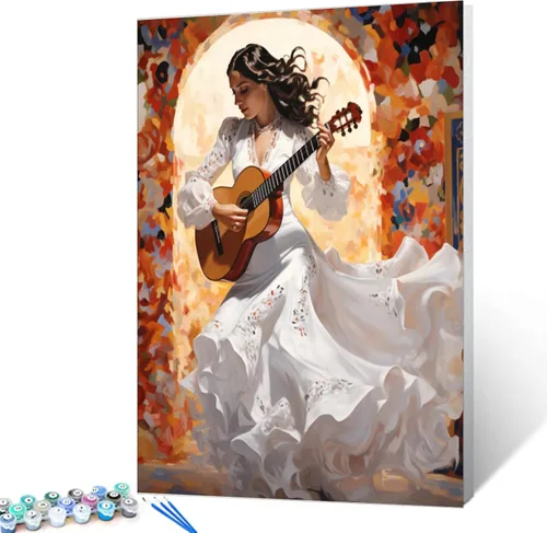 Miniatura 13 de Kit de pintura por números, lienzo de 16 x 20 pulgadas, pintura al óleo para niños, estudiantes, adultos principiantes con pinceles, pigmento