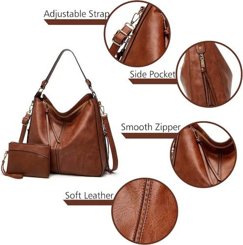 Miniatura 4 de Bolsos Hobo para mujer, bolsos cruzados grandes, bolsos bohemios con borla