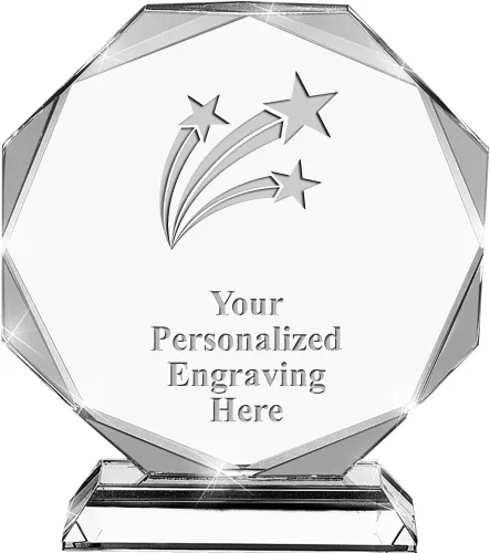 Miniatura 29 de Premio de cristal personalizado de 6.75 pulgadas con grabado - Premios de trofeos personalizados