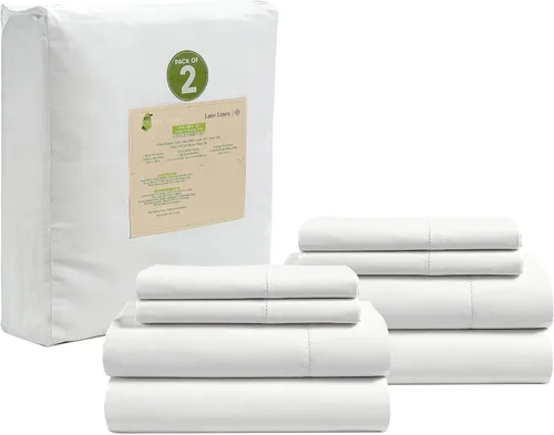 Miniatura 15 de LANE LINEN Sábanas 100% algodón orgánico para cama tamaño King, sábanas de percal suave, transpirables, de lujo, estilo hotelero, lavables a 09