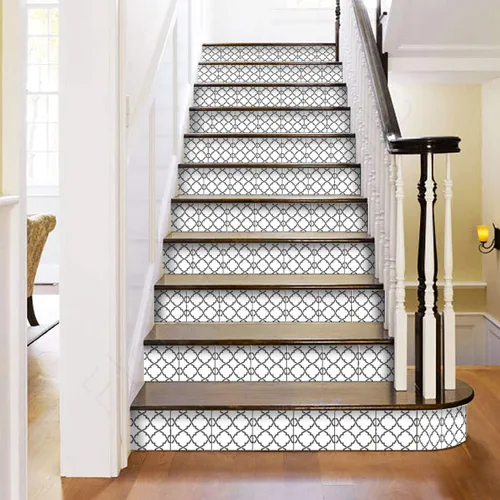 Miniatura 5 de Mi Alma calcomanías para azulejos en blanco y negro para despegar y pegar calcomanías de azulejos, 24 unidades, para azulejos de baño y cocina