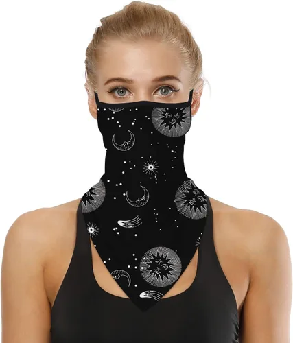 Miniatura 29 de YAYOUREL Polaina para el cuello, bandanas para hombres y mujeres, cubierta de bufanda para la cara con rayos UV, con agujero para las orejas